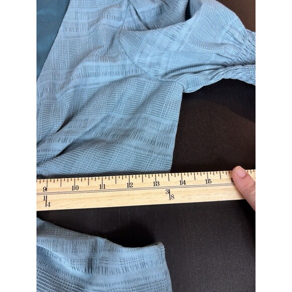 Tularosa Nanette Cut Out Dress Dusty Blue Small Cotton Blend Lined Maxi Plunge - Picture 8 of 11